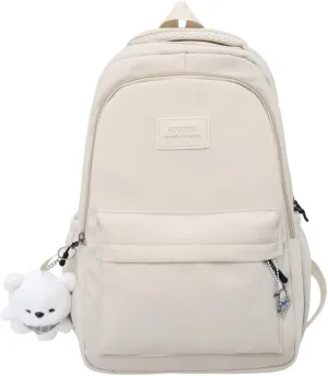 New Female Fashion Lady High Capacity Waterproof Backpack Trendy Women Laptop Bags Travel Book Bag Cool (white)