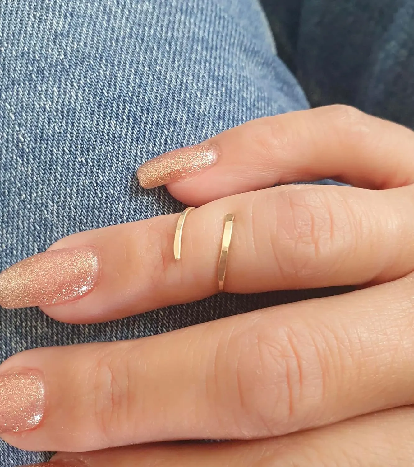 Open Bypass Midi Ring Wrap Spiral Thin Adjustable Ring in Gold Silver Rose Gold (3 US, Silver)