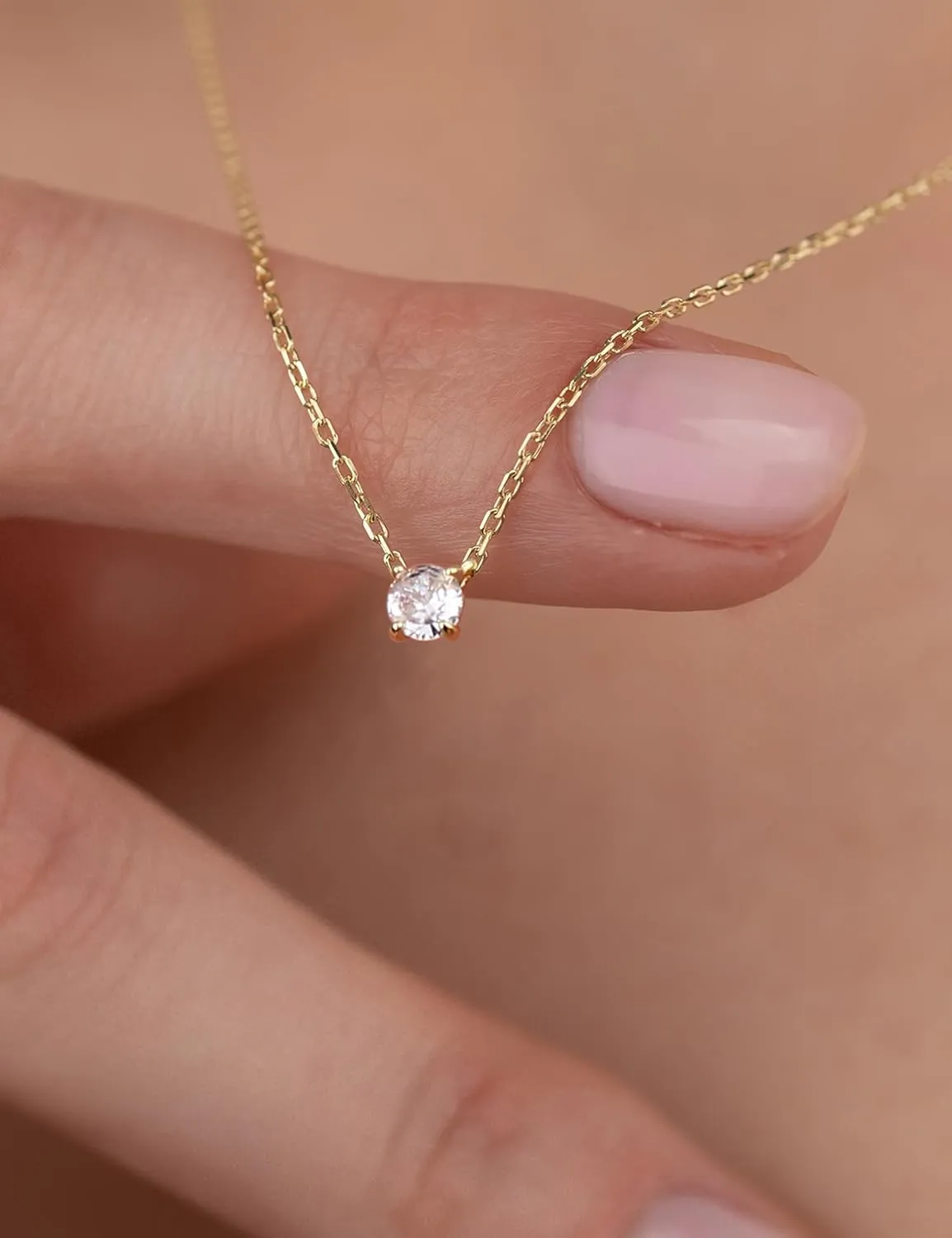 ORAZIO Layered Gold Necklaces for Women Non Tarnish, Dainty 14K Gold Plated Cubic Zirconia Necklace Stack Layering Chain Necklaces Stackable Cute CZ Pendant Choker Necklace for Women