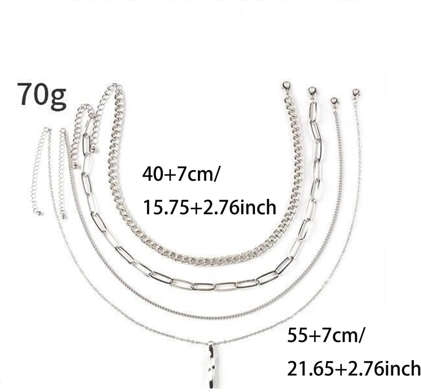 Otxas Layered Gold Necklaces for Women Dainty Round Pendant Necklace for Women Stacked Paperclip Chain Necklace for Women Trendy Gold Jewelry Set for Women