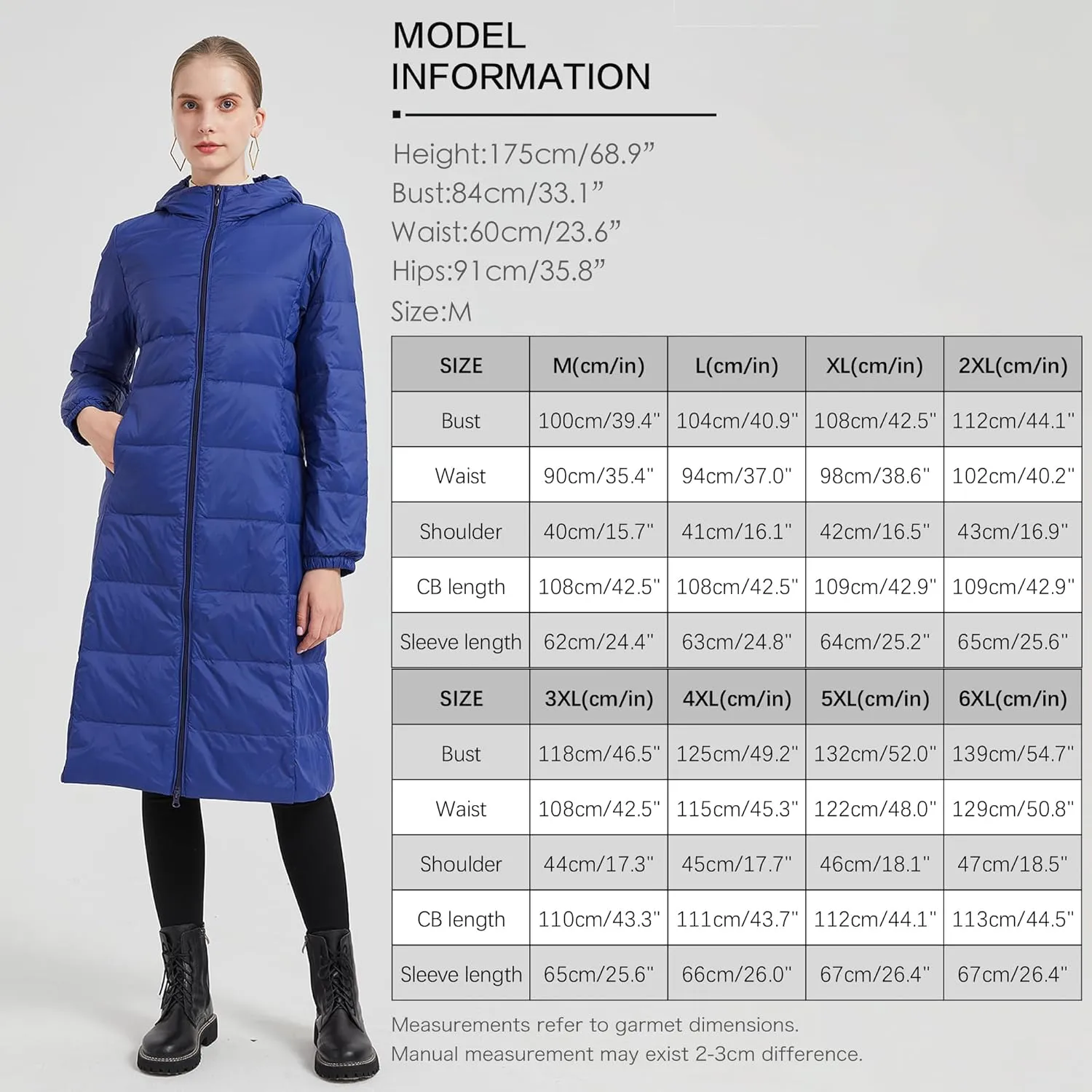 Packable Lightweight Long Down Jacket for Women Thin Warm Hooded Travel Down Coat(Available in Plus Size)