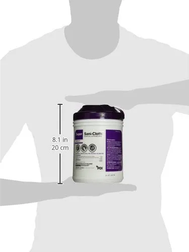 PDI-Q55172 Professional Disposables Surface Disinfectant Super Sani-Cloth Wipes Large, 160 Count - Purple