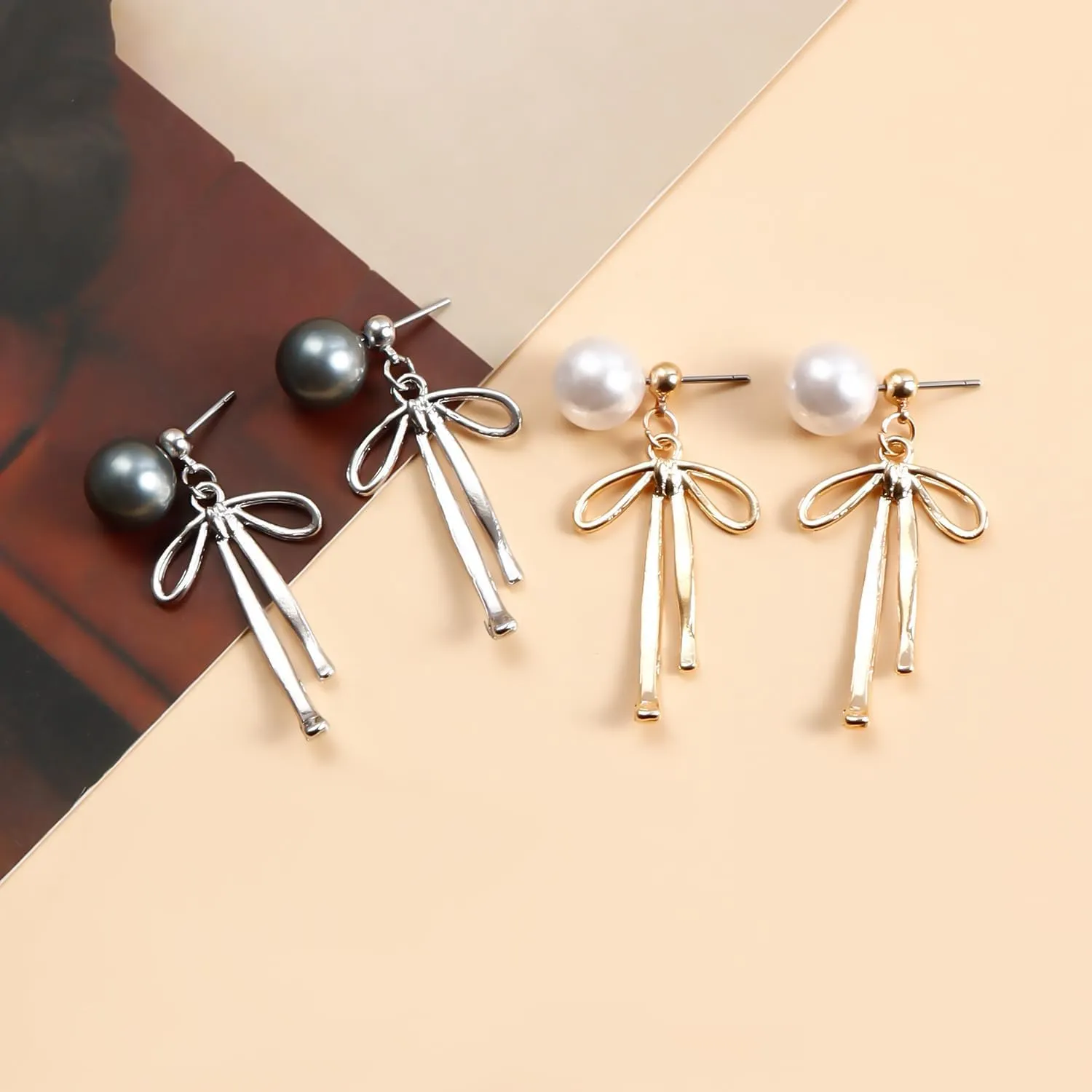 Pearl Earrings for Women Gold Pearl Huggie Earrings Pearl Cubic Zirconia Hoop Earrings Pearl Bow Heart Stud Earring Jewelry Gifts for Women