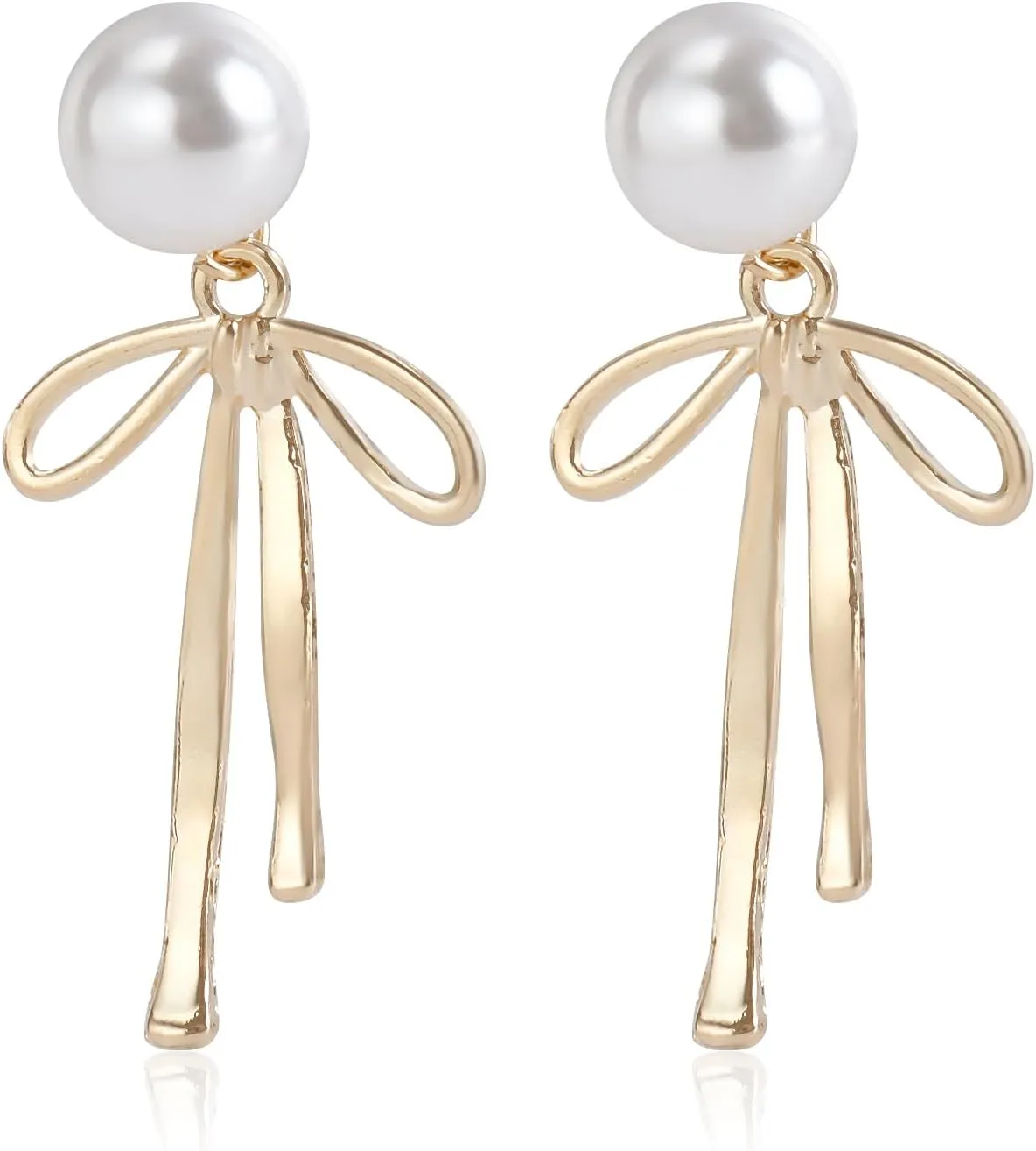 Pearl Earrings for Women Gold Pearl Huggie Earrings Pearl Cubic Zirconia Hoop Earrings Pearl Bow Heart Stud Earring Jewelry Gifts for Women