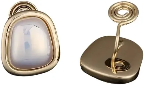 Pearl earrings for women Vintage French Mabe Pearl Without Pierced Clip Earrings Stud Earrings Simple Female Compact-T44