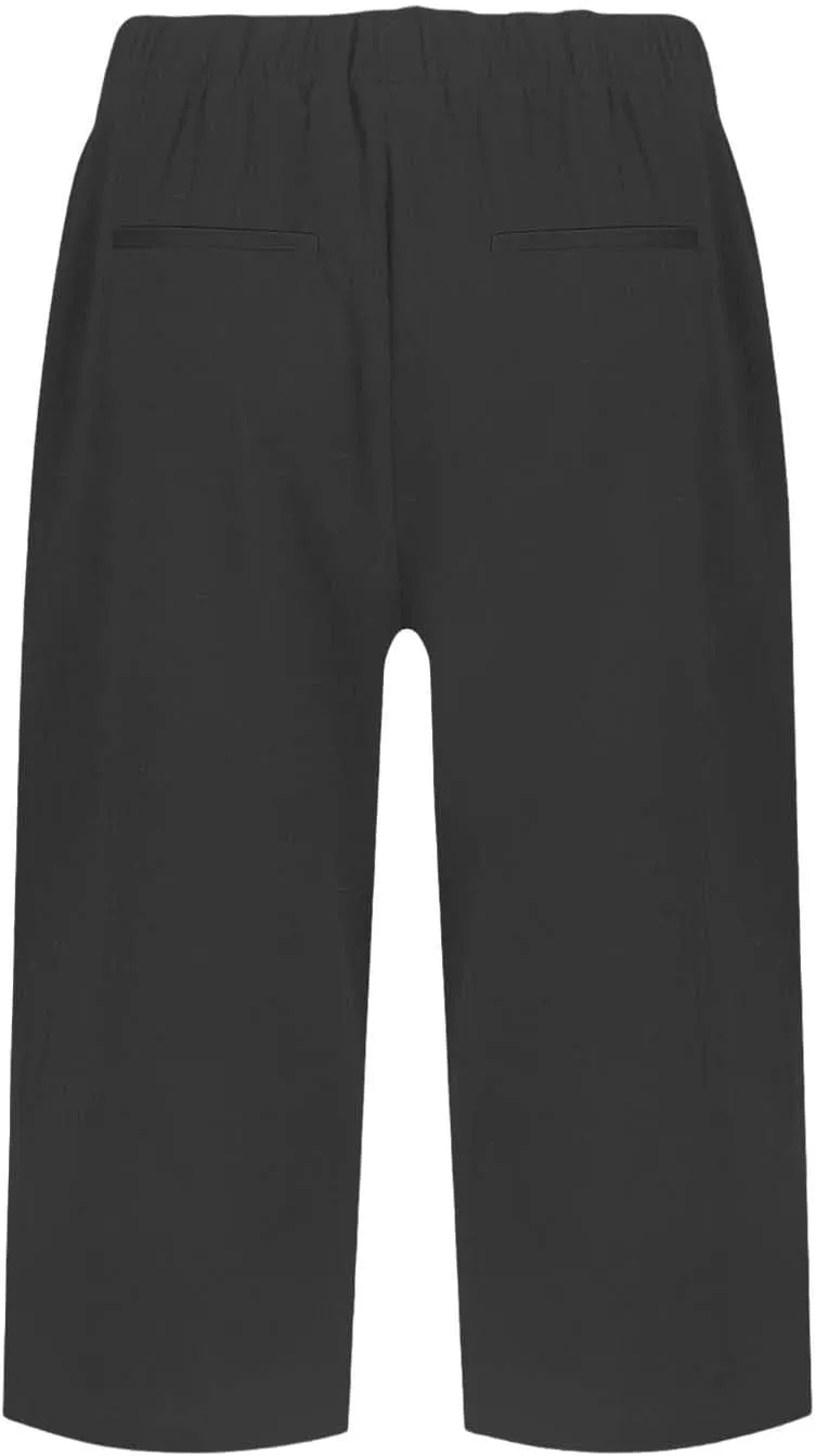 Pedal Pushers for Women Casual High Waisted Wide Leg Linen Bermuda Shorts Loose Fit Beach Capri Pants with Pockets