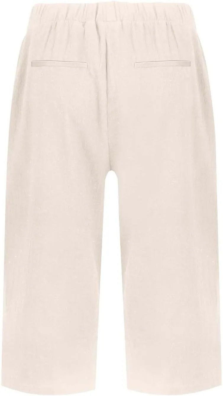 Pedal Pushers for Women Lightweight and Thin Summer Bermuda Shorts Baggy Casual Summer Capri Shorts with Pockets