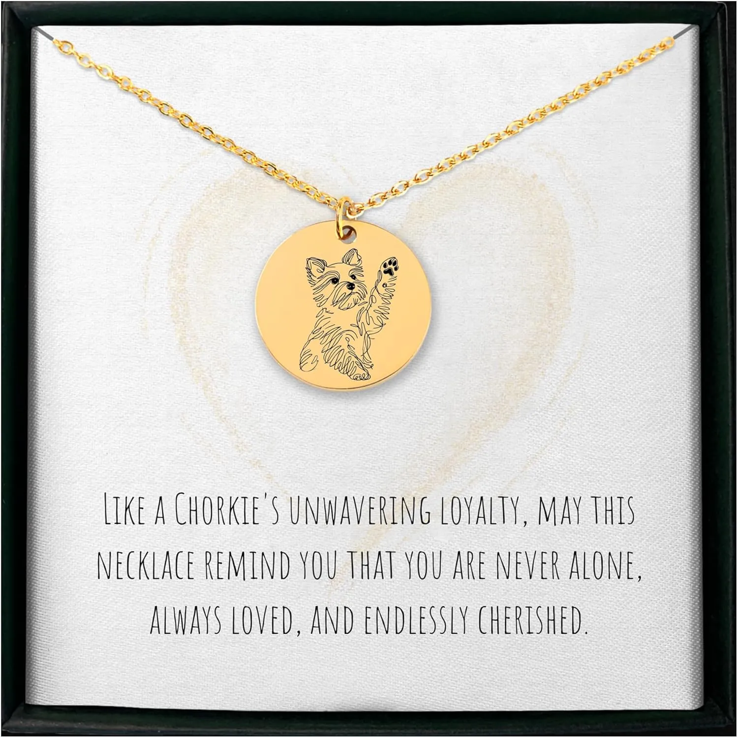 Personalized Chorkie Necklace for Women - Handmade Custom Yorkie Chihuahua Mix Pendant Jewelry Gift for Dog Mom Owner Lover - Unique Birthday Memorial Present Charm With Message Card
