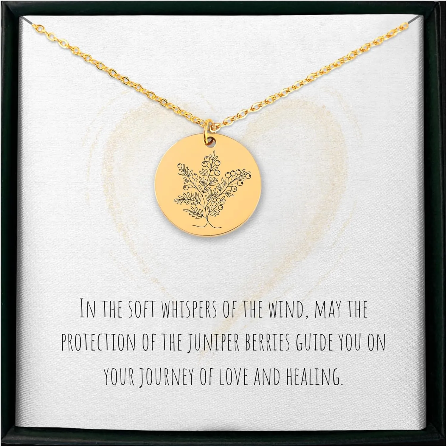 Personalized Juniper Berry Engraved Charm Necklace for Women - Handmade Custom Botanical Nature Pendant - Forest Herb Garden Lover Gift Jewelry Woodland Present