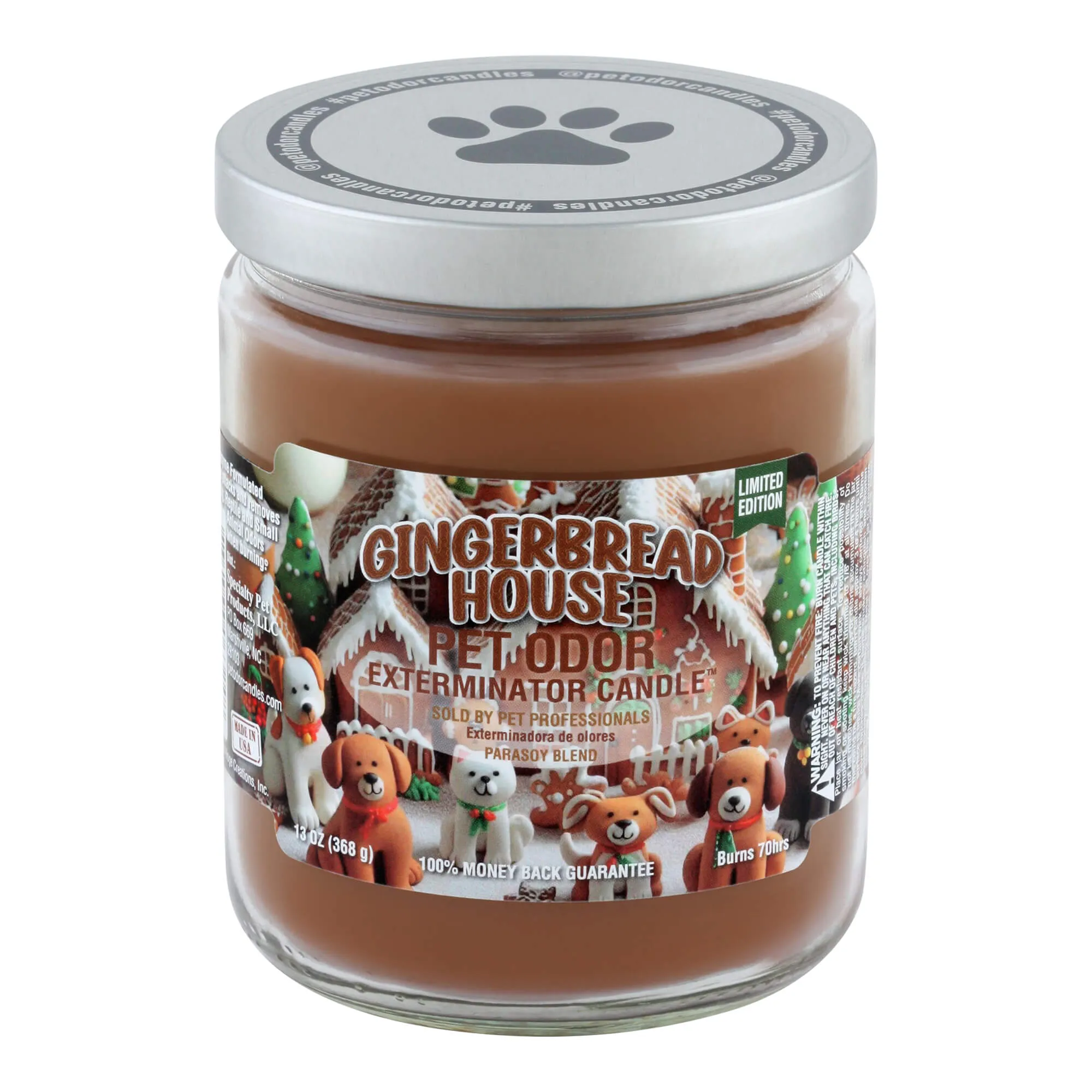 13 oz Pet Odor Exterminator Candle in Gingerbread House Scent
