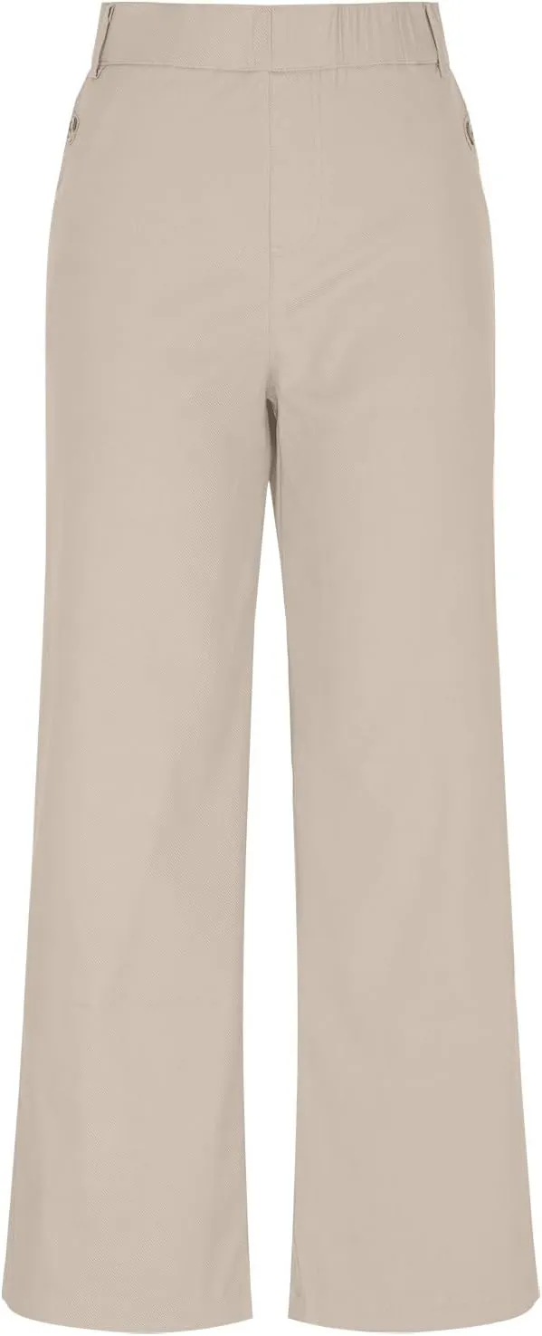Petite Denim Pants for Women High Waist 70s Vintage Wide Leg Capris Pants Summer Paperbag Work Cargo Twill Trousers