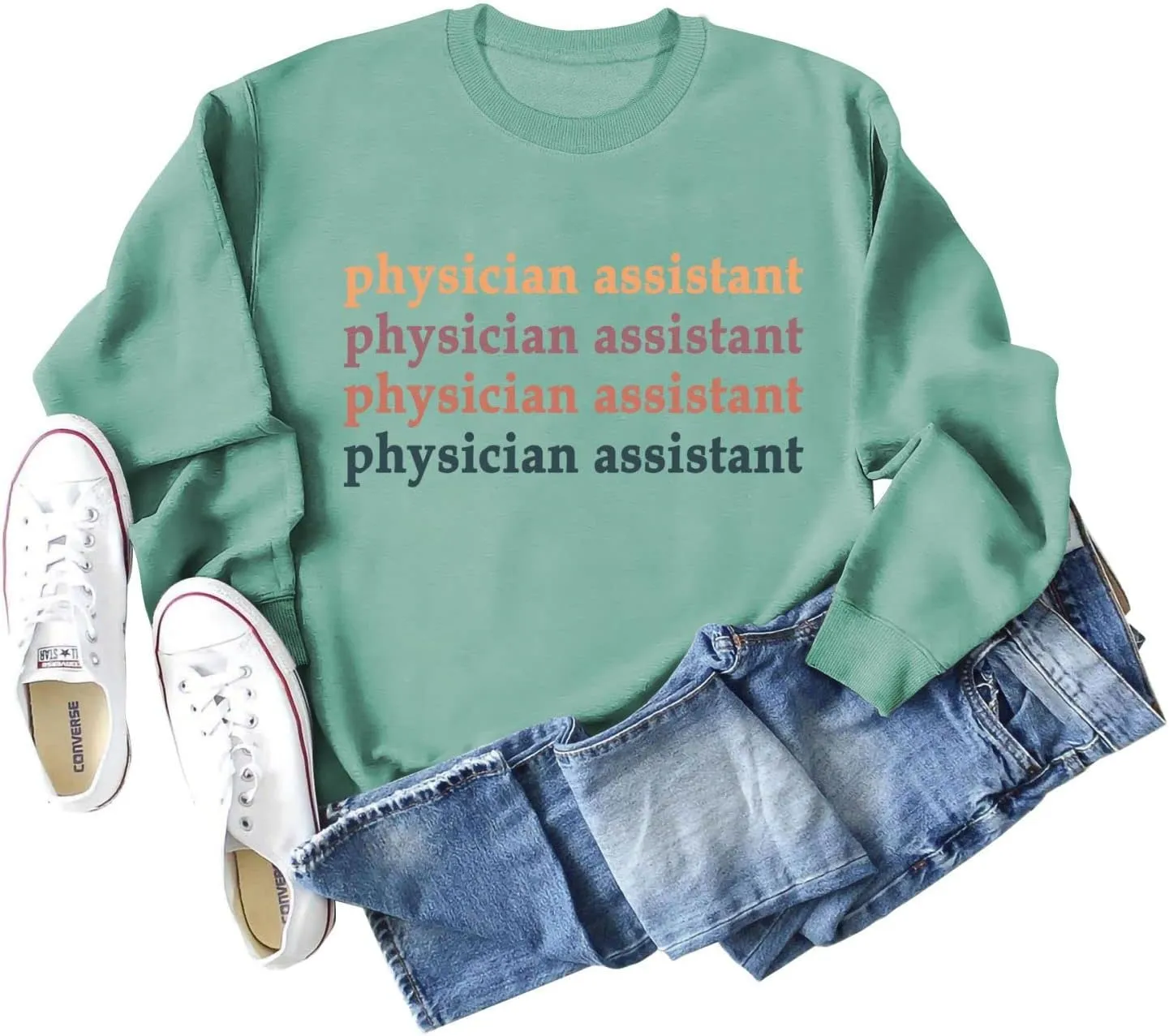 Physician Assistant Sweatshirt for Women Crewneck Pullover Sweatshirt Long Sleeve Shirt Oversized Hoodie Top