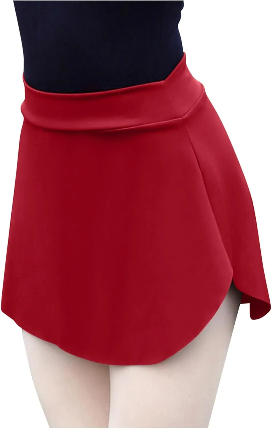 Pull On Ballet Skirt for Women Girls Solid Workout Skirts Elastic Mini Skirt for Dancing Casual Short Dance Skirts