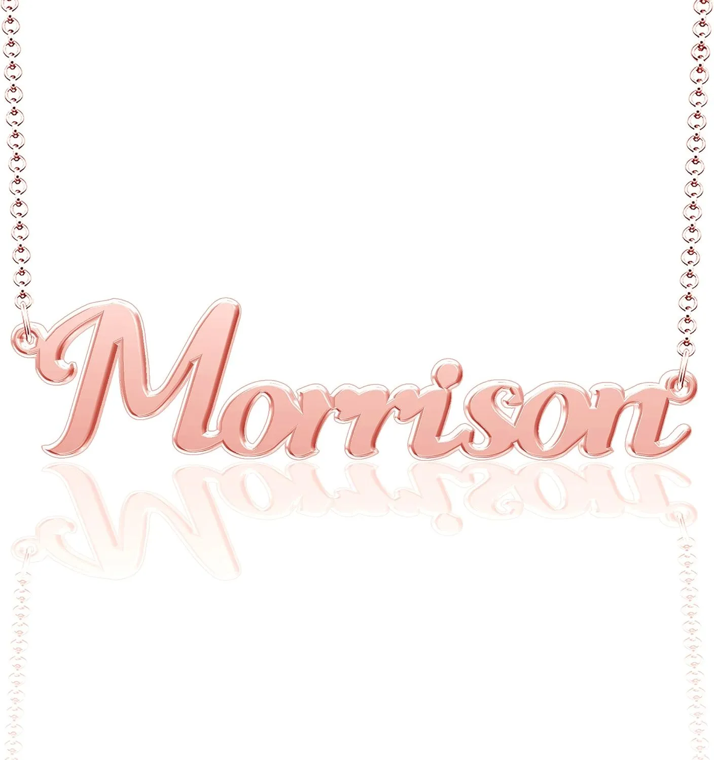 Real Silver Custom Name Necklace Rose Gold Plated Personalized Nameplate Silver Pendant 925