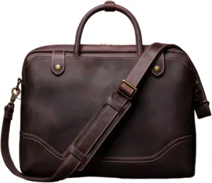 Retro Briefcases Mens Handbags Laptop Bags Leather Messenger Shoulder Bags Computer Carrying Cases