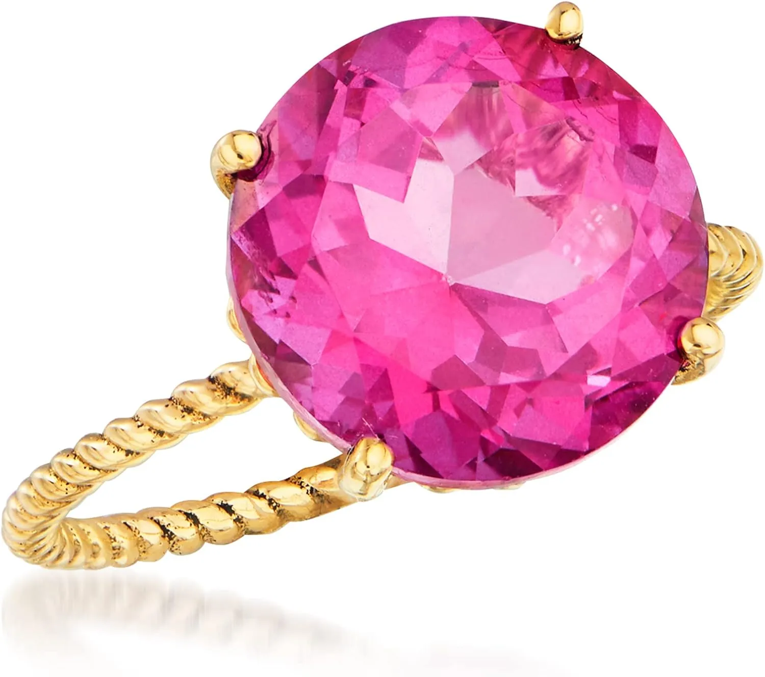 Ross-Simons Gemstone Twist Rope Ring in 14kt Yellow Gold