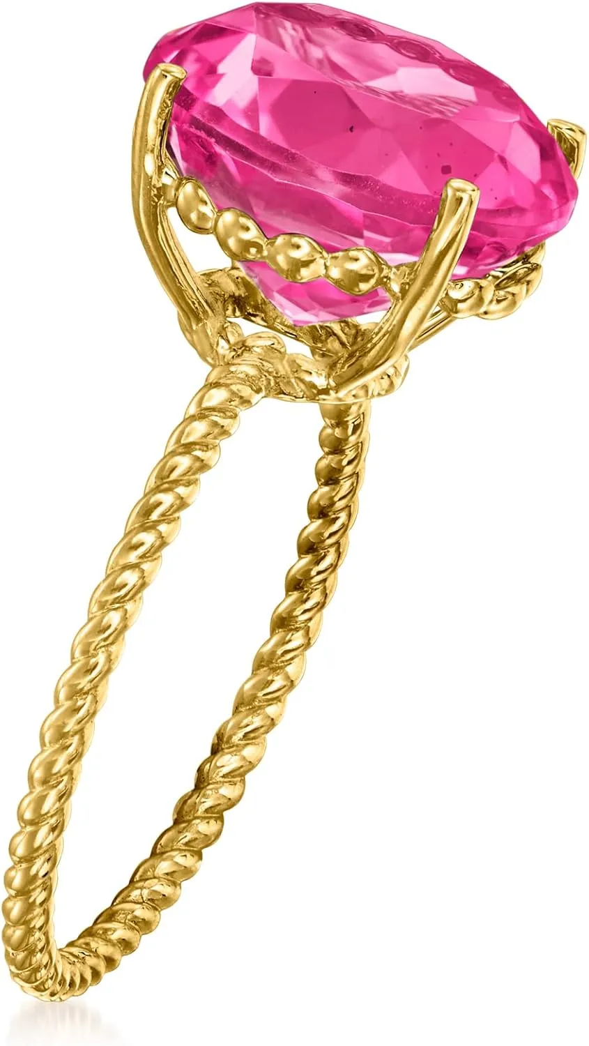 Ross-Simons Gemstone Twist Rope Ring in 14kt Yellow Gold