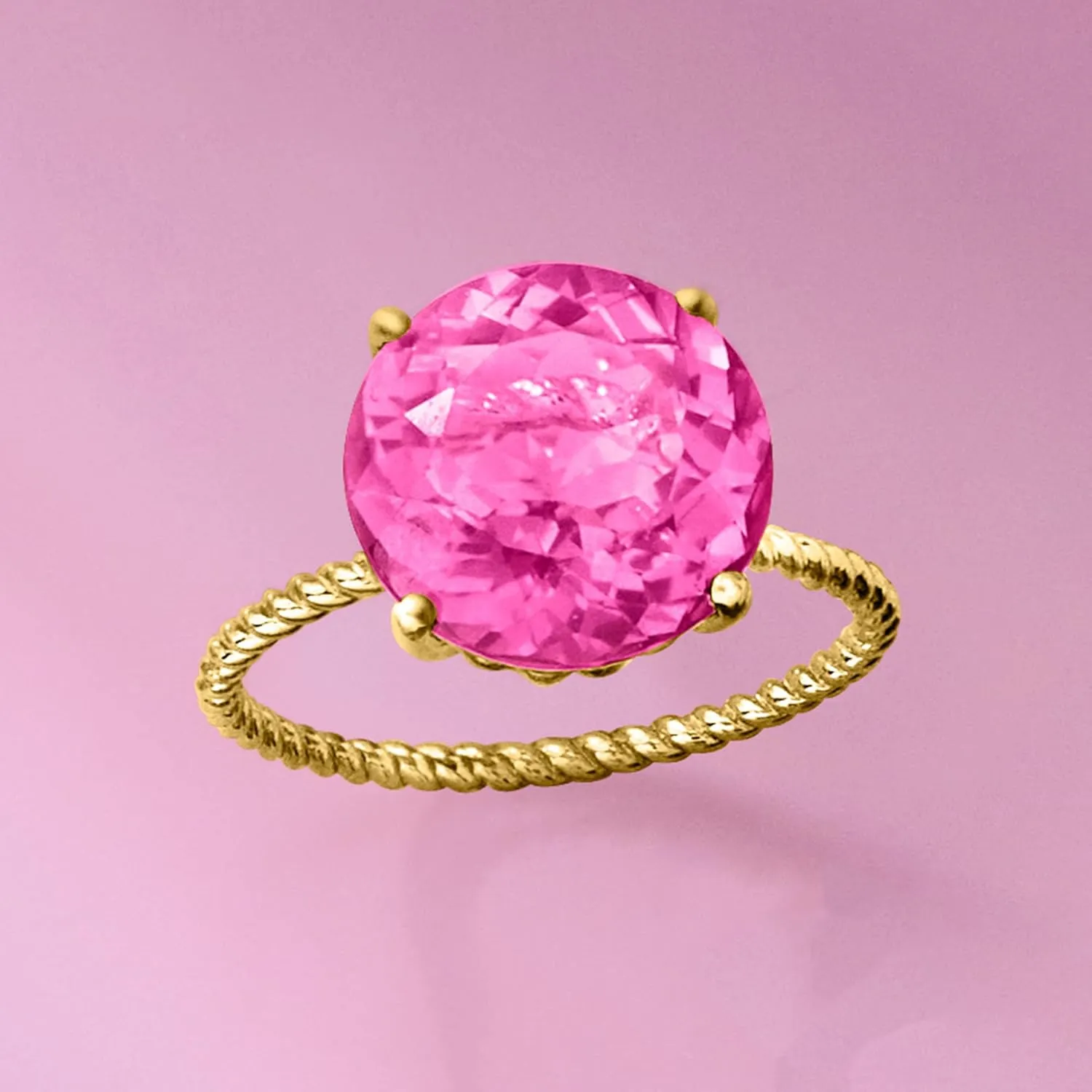 Ross-Simons Gemstone Twist Rope Ring in 14kt Yellow Gold