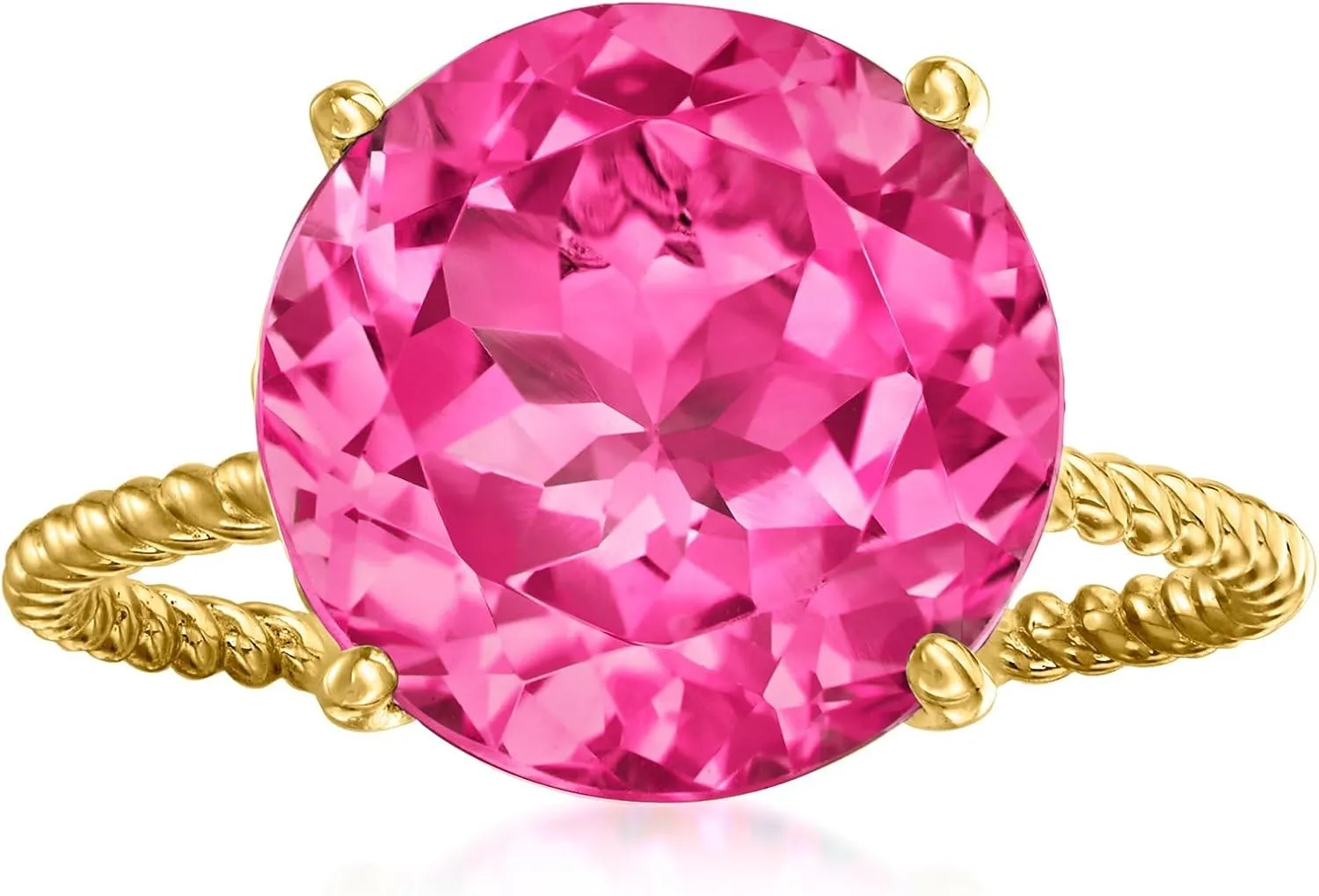 Ross-Simons Gemstone Twist Rope Ring in 14kt Yellow Gold