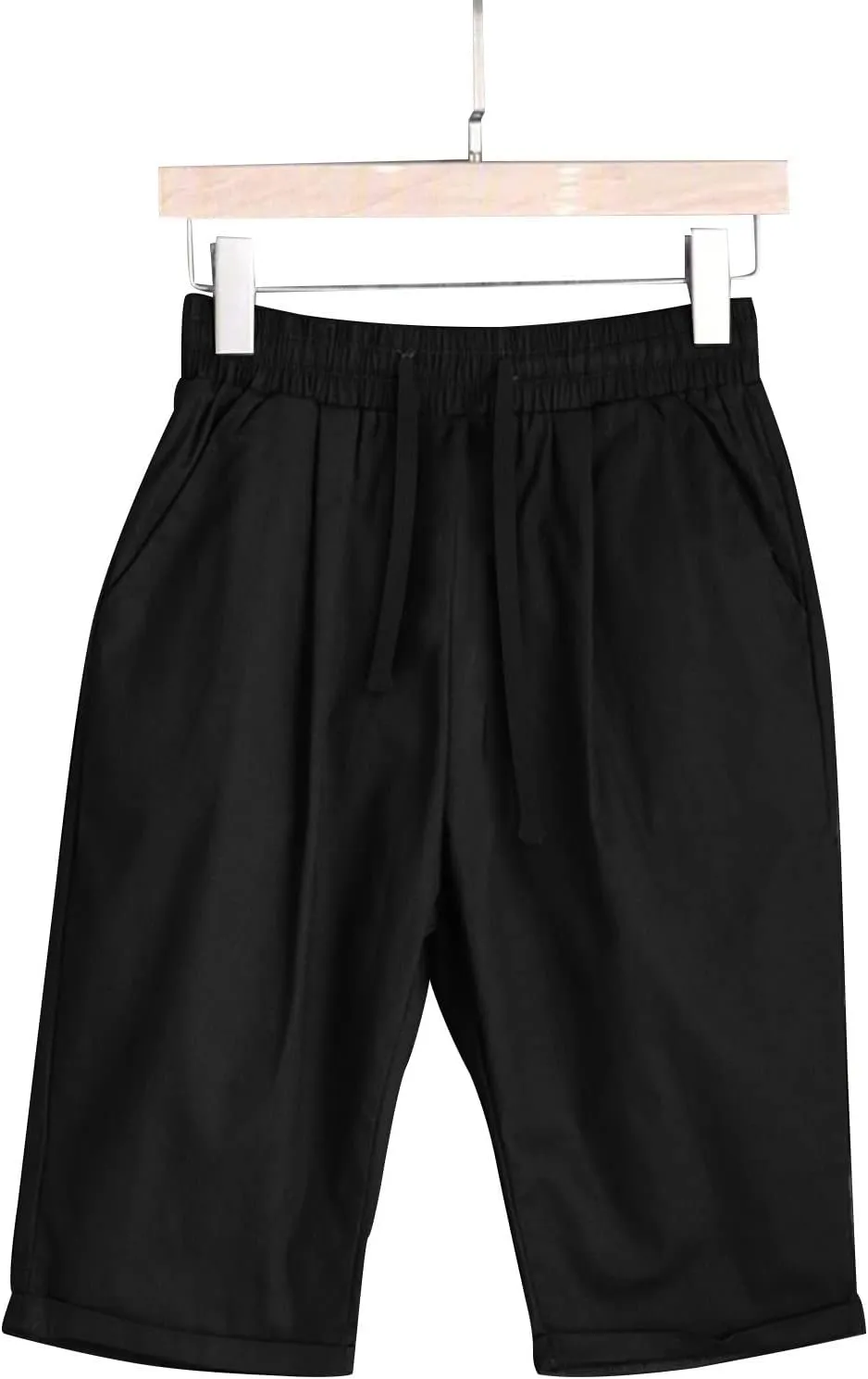 sdbrld Bermuda Shorts for Women,Womens Bermuda Shorts Trendy Knee-Length Bermuda Lounge Shorts with Elastic Waist Drawstring