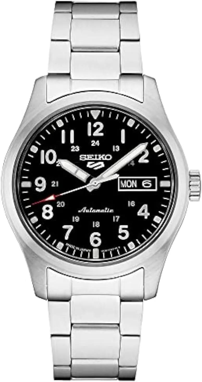 Seiko Automatic Watch for Men - 5 Sports - Day/Date Calendar, LumiBrite Hands and Markers, and Rotating Bezel, 100m Water-Resistant
