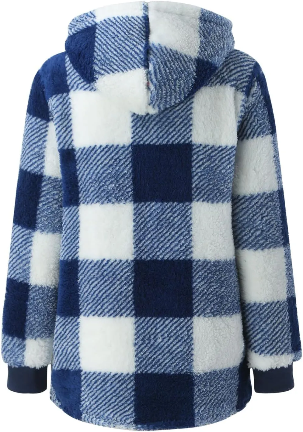 Shackets for Women 2024 Fall Zip Up Fuzzy Flannel Plaid Jacket Plus Size Casual Warm Winter Fleece Long Hoodie