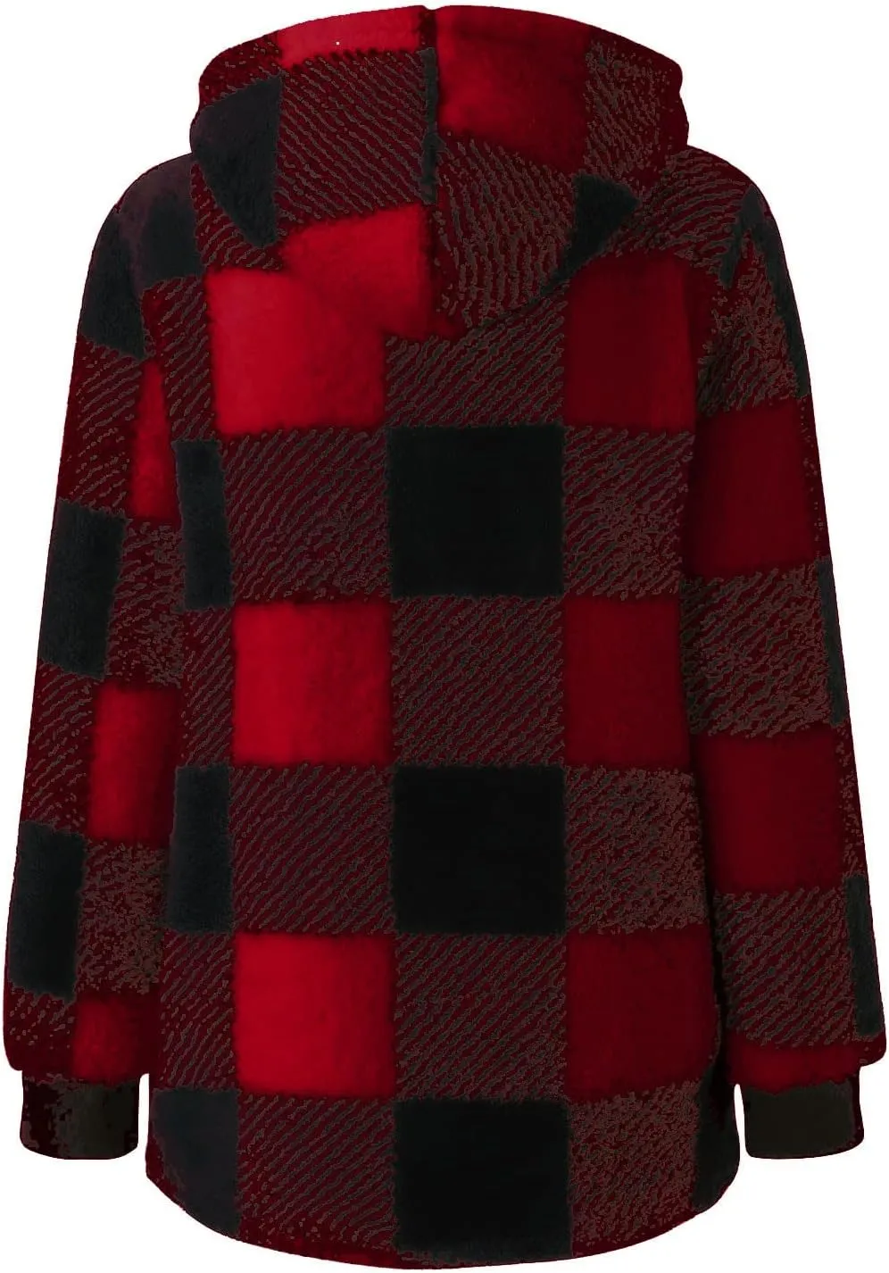 Shackets for Women 2024 Fall Zip Up Fuzzy Flannel Plaid Jacket Plus Size Casual Warm Winter Fleece Long Hoodie