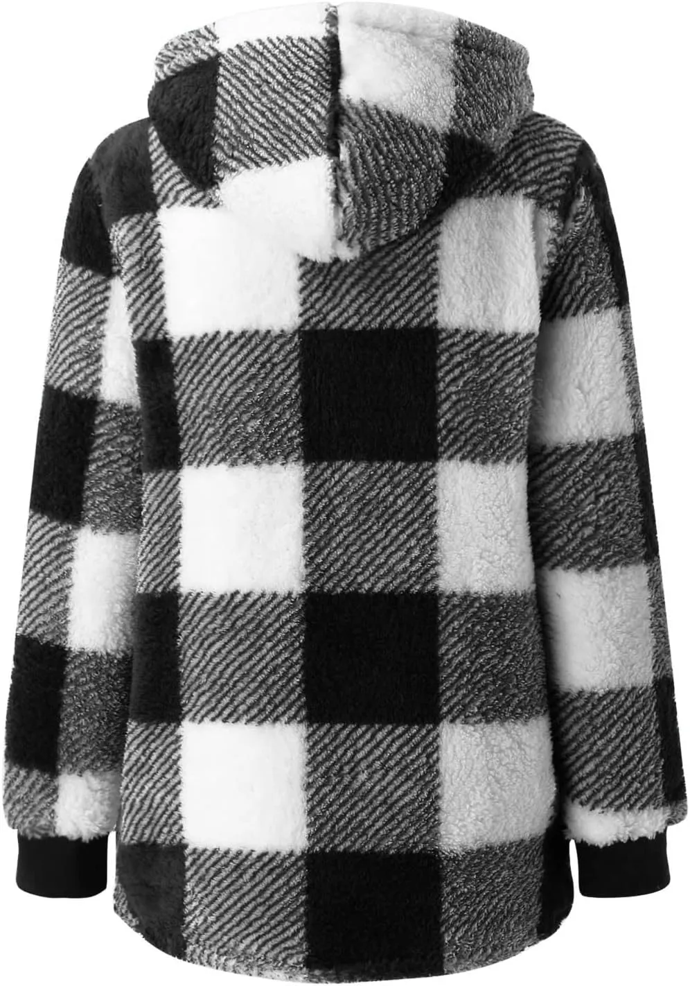 Shackets for Women 2024 Fall Zip Up Fuzzy Flannel Plaid Jacket Plus Size Casual Warm Winter Fleece Long Hoodie
