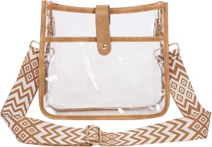 Shoulder Bags for Women Stadium Crossbody Messenger Bags for Concerts Sporting Events Lightweight Carry on Bag(Brown)