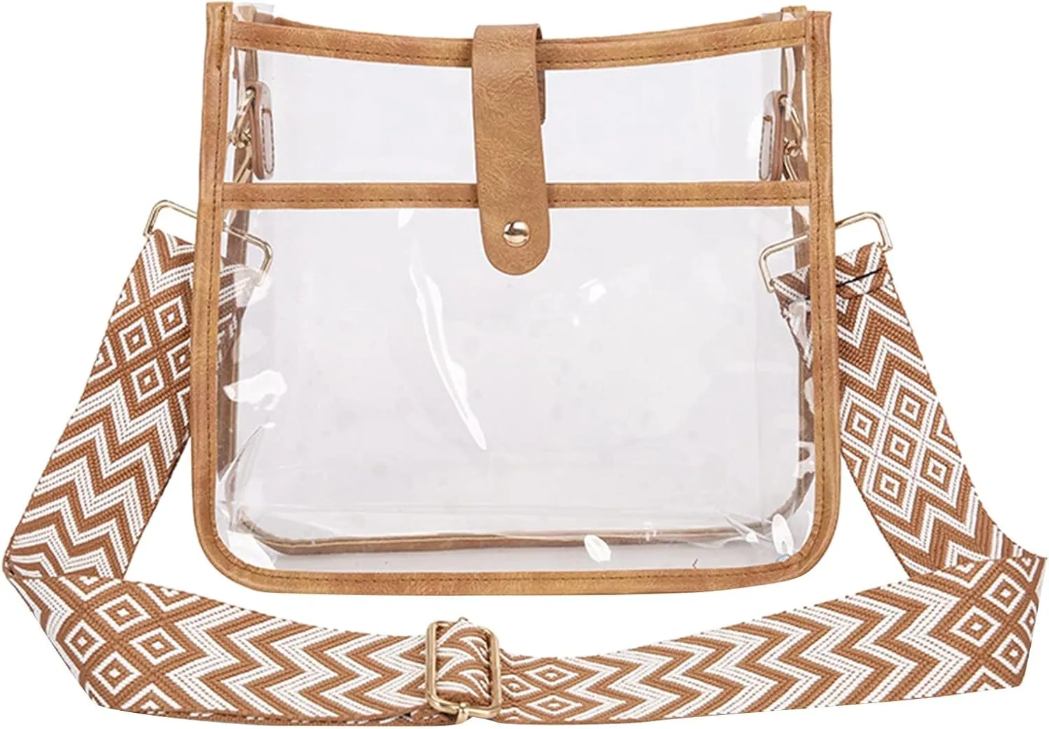 Shoulder Bags for Women Stadium Crossbody Messenger Bags for Concerts Sporting Events Lightweight Carry on Bag(Brown)