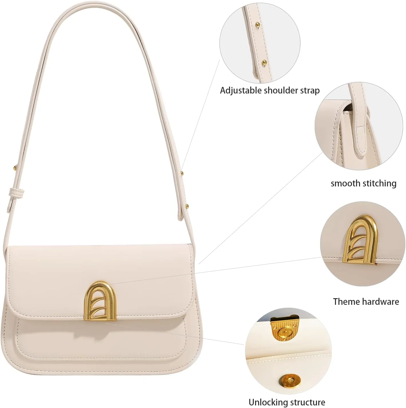 Shoulder Bags for Women Y2k Trendy Purse and Handbags Small Crossbody Bag Leather Hobo Handbag