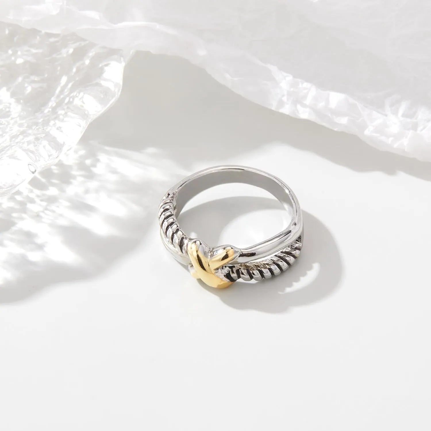 Silver Rings for Women - Gold and Silver Rings Vintage Cross - Chunky Rings Spinelli Two Tone Non Tarnish Fashion Cocktail Statement Rings Jewelry