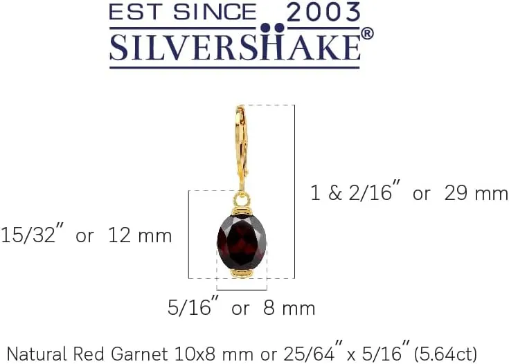 Silvershake 10x8mm Oval Shape Birthstone Gemstones 925 Sterling Silver Leverback Drop Dangle Earrings Jewelry for W