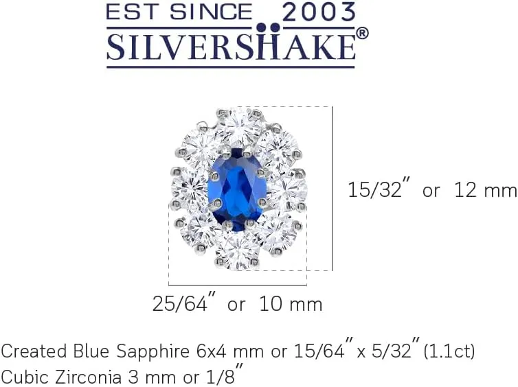 Silvershake White Gold Plated 925 Sterling Silver Flower Cluster Stud Post Gemstone Earrings Jewelry for Women