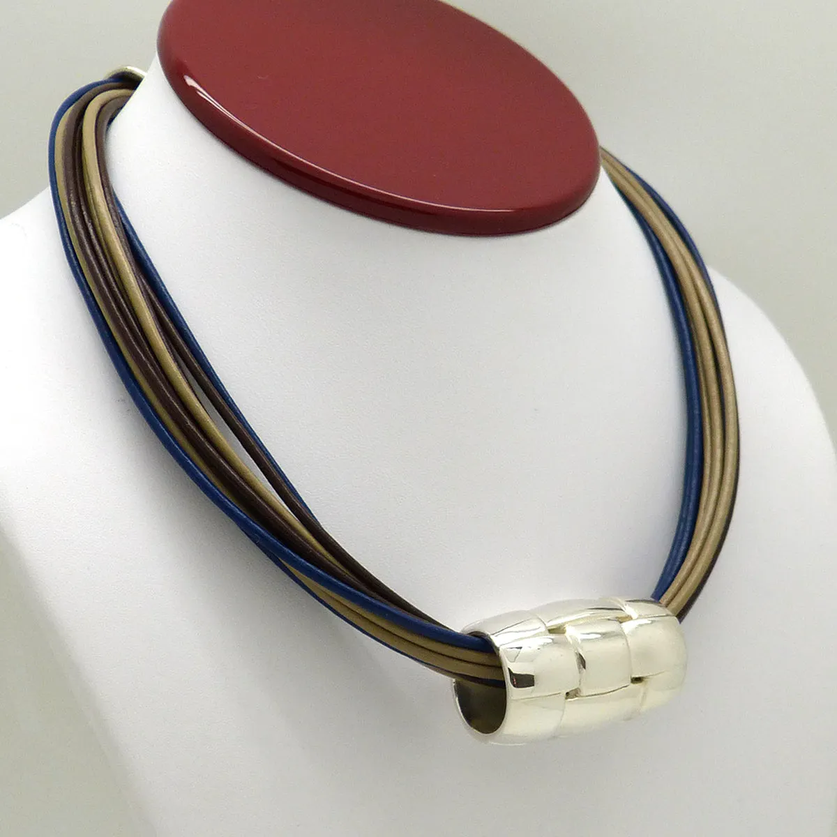 Simon Sebbag Weave Sterling Silver Slide Bead 170 for Leather Necklace