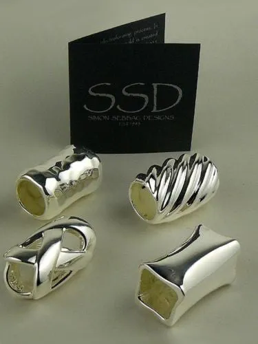 Simon Sebbag Woven Sterling Silver Slide Bead 228 for Leather Necklace