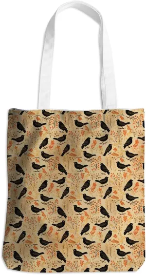Single-Side Printed Fall Halloween Canvas Tote Bag for Women Pumpkin Autumn Thanksgiving Reusable Grocery Bags