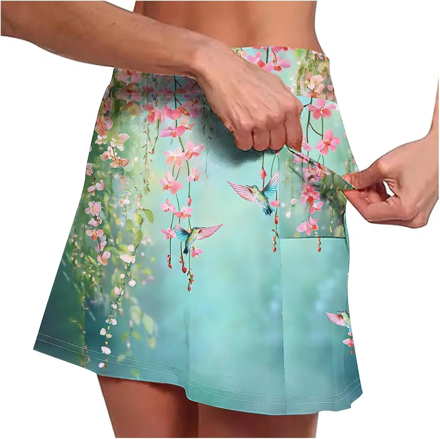 Skorts for Women Fashion High Waist Floral Print Skirts Inner Shorts Summer Sports Running Skirt 2025 Gym Yoga Outfit