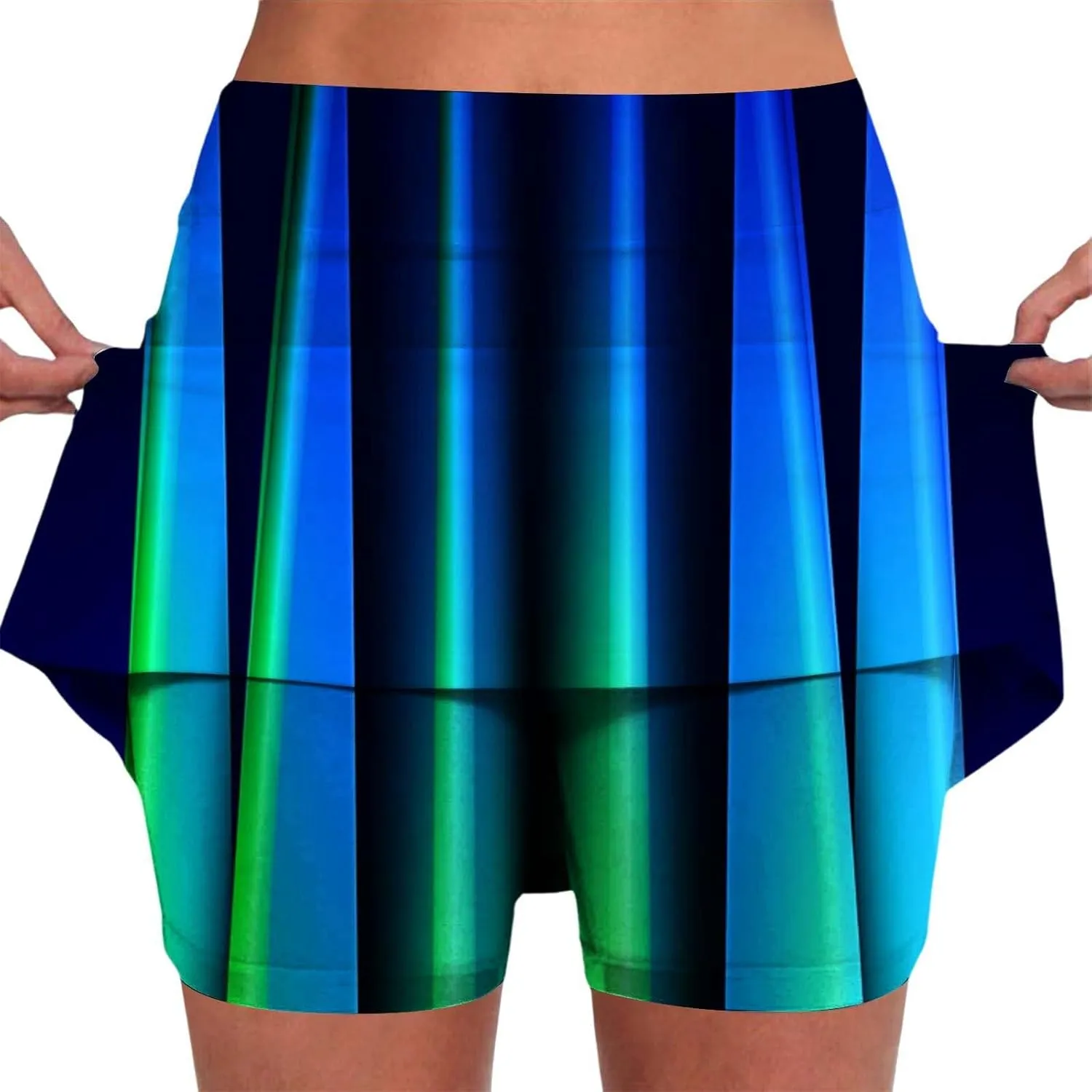 Skorts for Women High Waist Tummy Control Running Tennis Shorts Casual Athletic Tennis Mini Skirt with Underneath