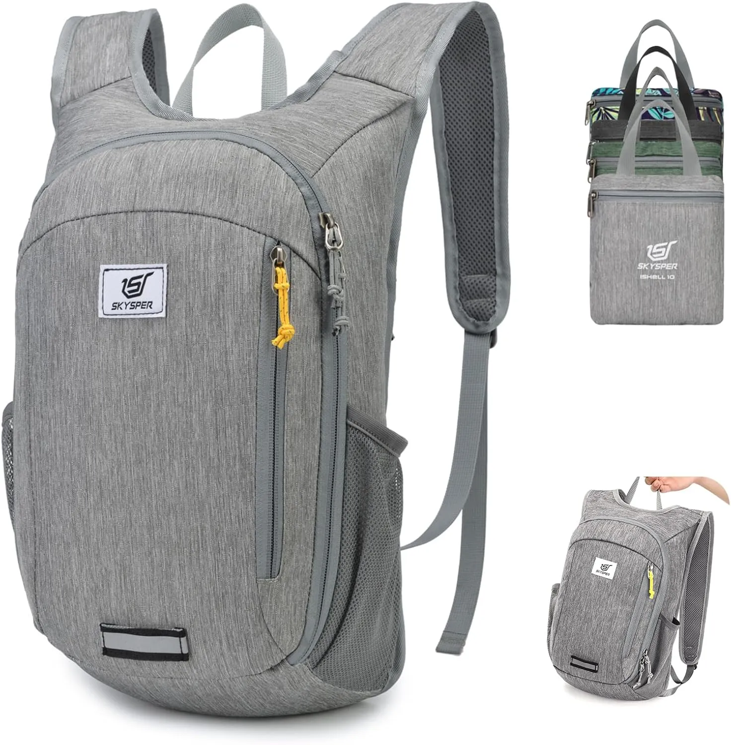 SKYSPER Small Hiking Travel Waterproof Backpack - Lightweight Packable Day Pack for Women and Men - Foldable Light Weight Water Proof Mini Daypack - 10L Collapsible Back Pack for Outdoor