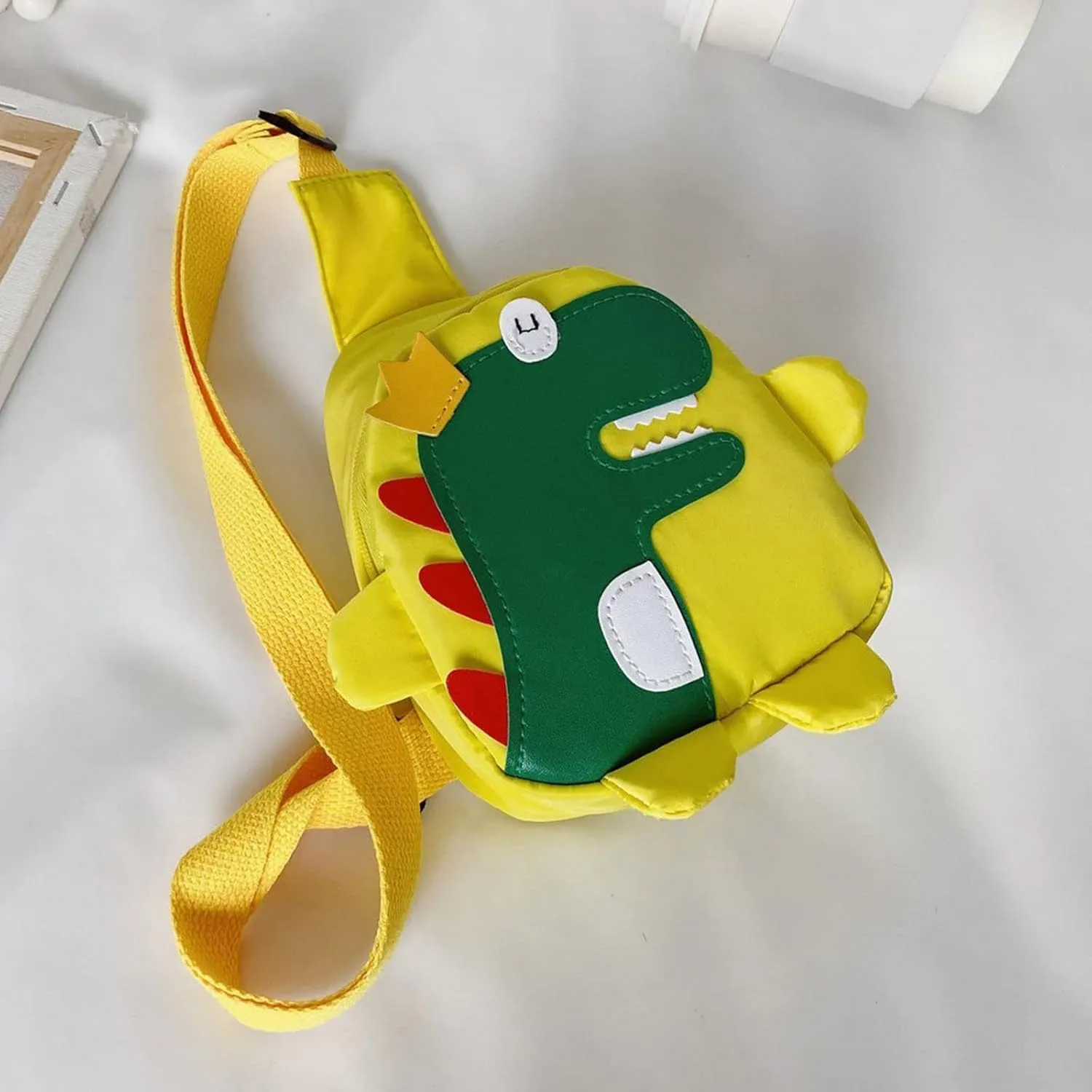 Small Sling Backpack Crossbody Bag Girls And Boys Childrens Fashion Cartoon Dinosaur Chest Bag Nylon Adjustable