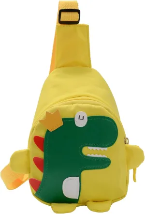 Small Sling Backpack Crossbody Bag Girls And Boys Childrens Fashion Cartoon Dinosaur Chest Bag Nylon Adjustable