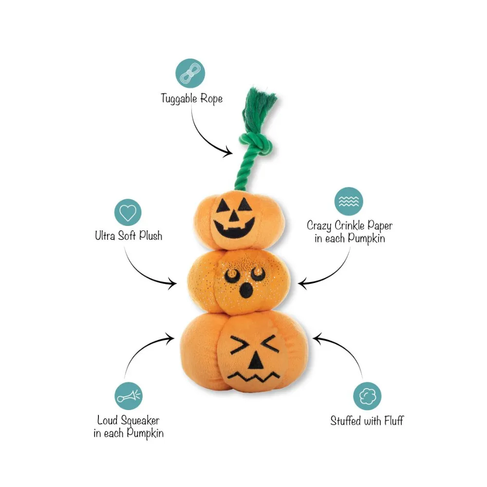 Stack O' Lantern Plush Dog Toy