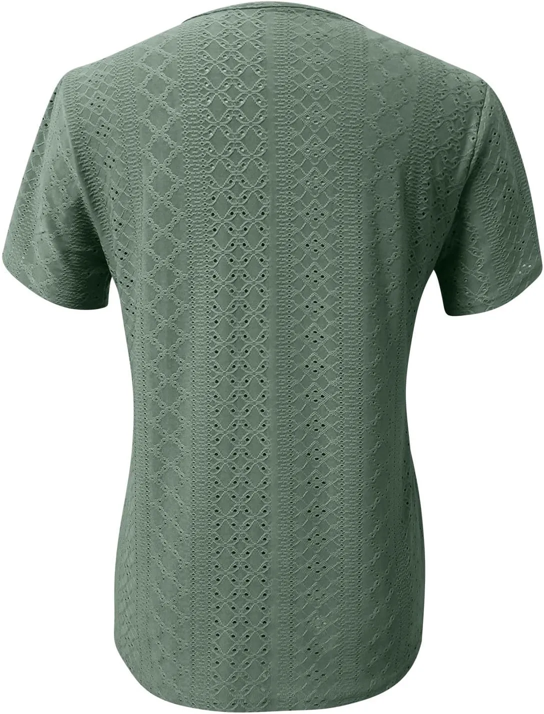 T Shirts for Women Trendy Summer 2025 Petal Short Sleeve v Neck Petite Tops Cute Lace Eyelet Dressy Casual Blouses