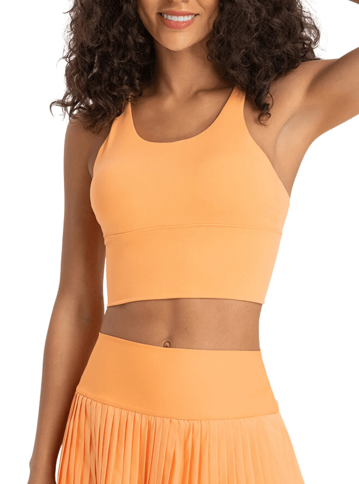 Tangerine "Elizabeth" Open Back Longline Sports Bra