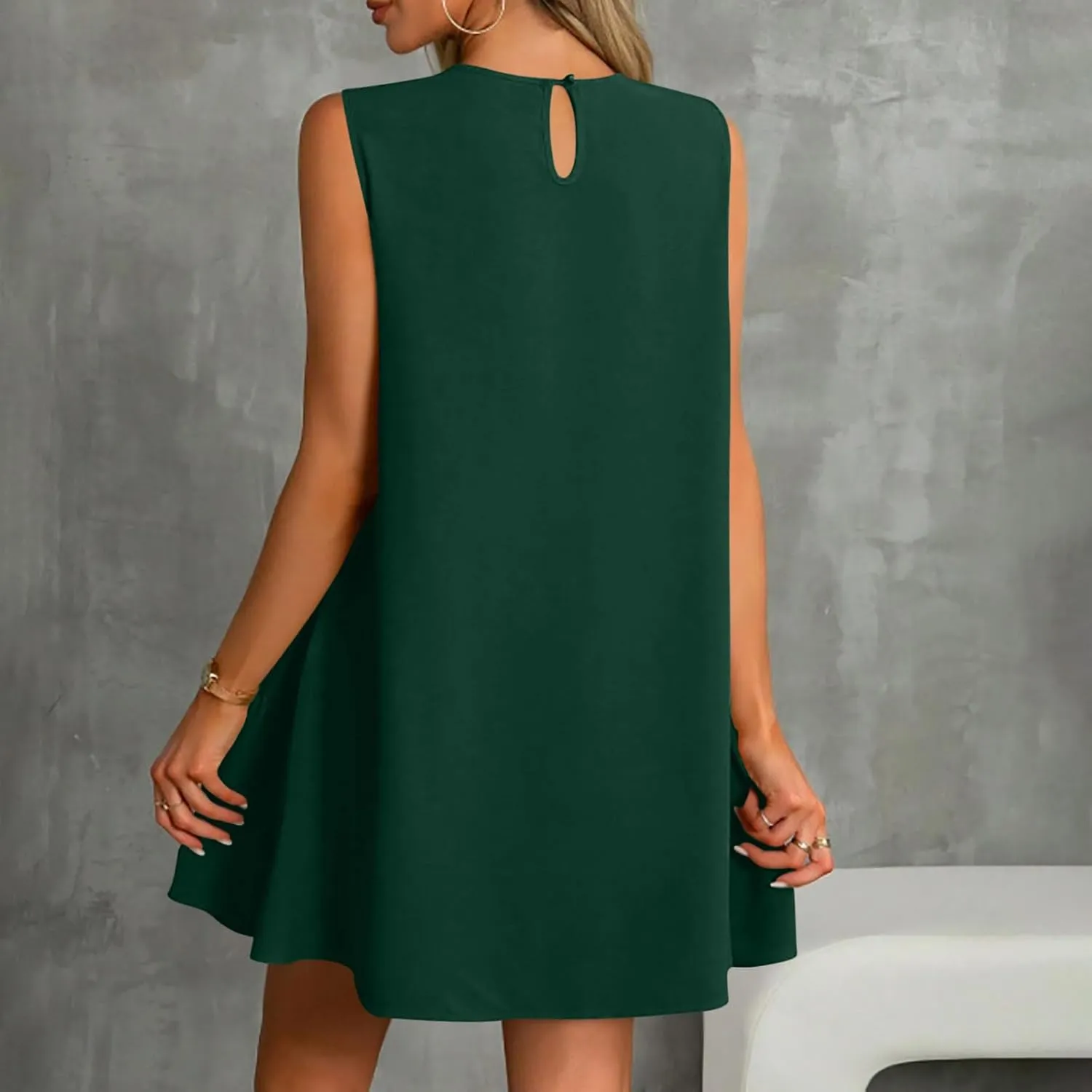 Tank Dresses for Women 2025 Solid Color Flowy Beach Sundresses Casual Vacation Summer Trendy Clothing