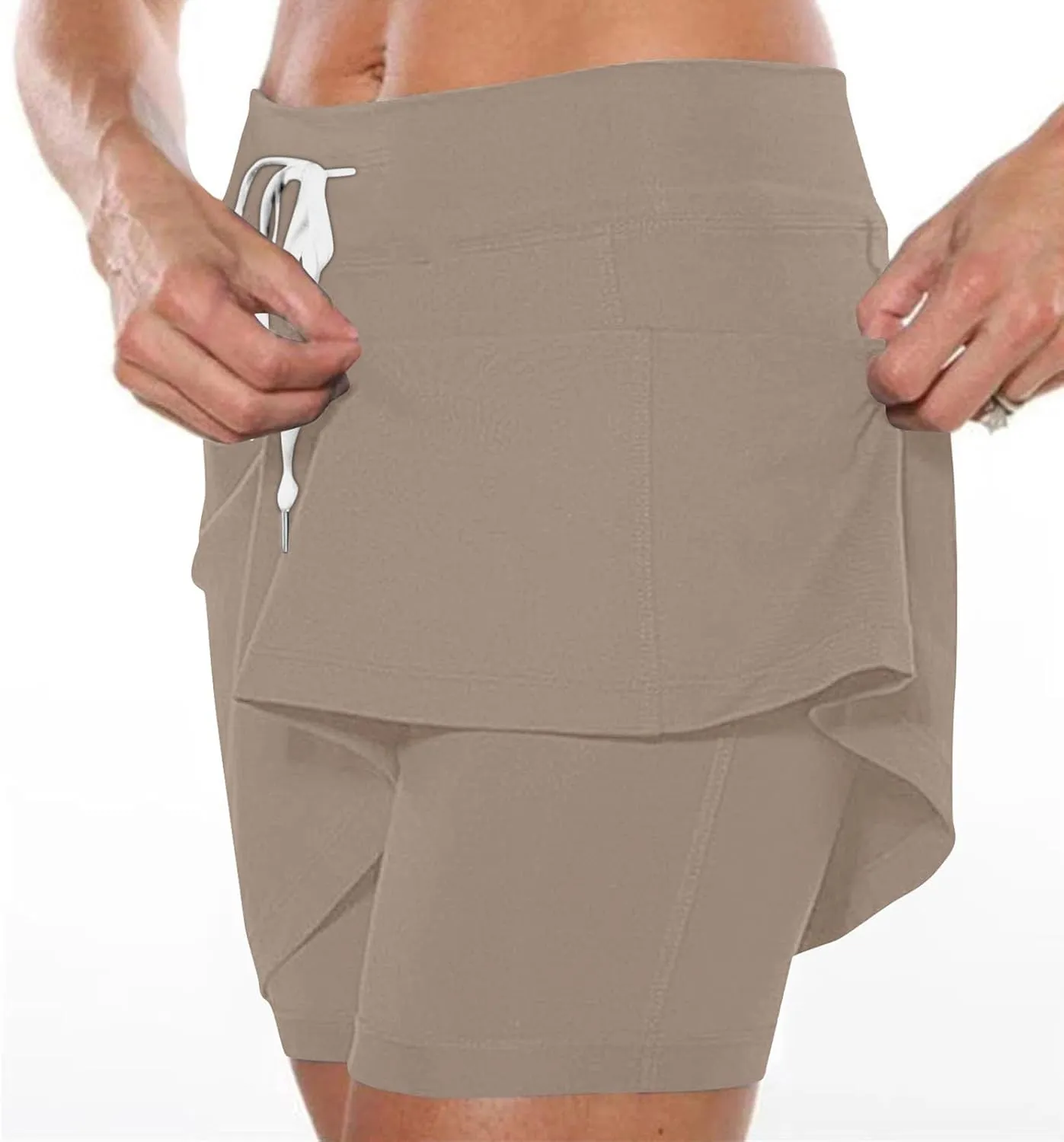 Tennis Skorts for Women with Inner Shorts High Waisted Drawstring Mini Skirts Summer Trendy Athletic Workout Shorts