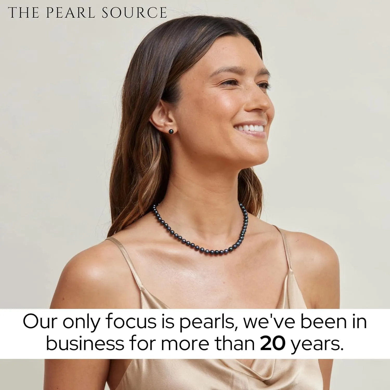 THE PEARL SOURCE Black Japanese Akoya Real Pearl Earrings for Women - 14k Gold Stud Earrings | Hypoallergenic Earrings with Genuine Cultured Pearls
