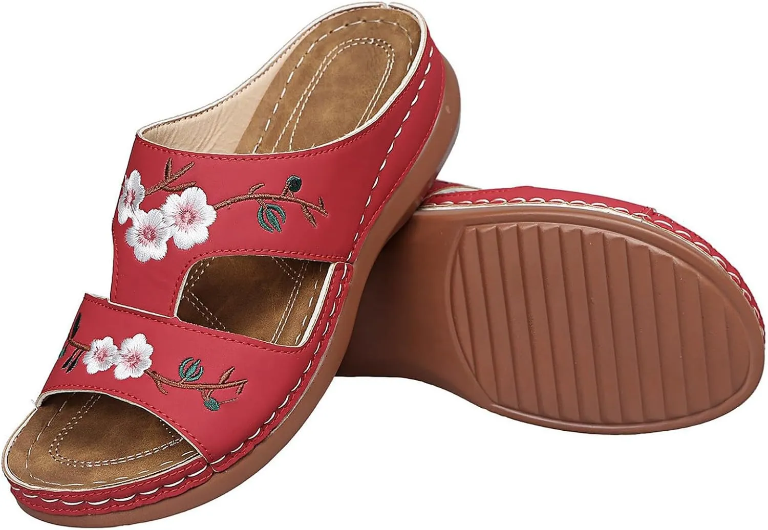 Thick Bottom Slope And Fashion Outside Wearing Open Toed Square Head Cold Drags Shoes Korean Denim Cloth High Heeled