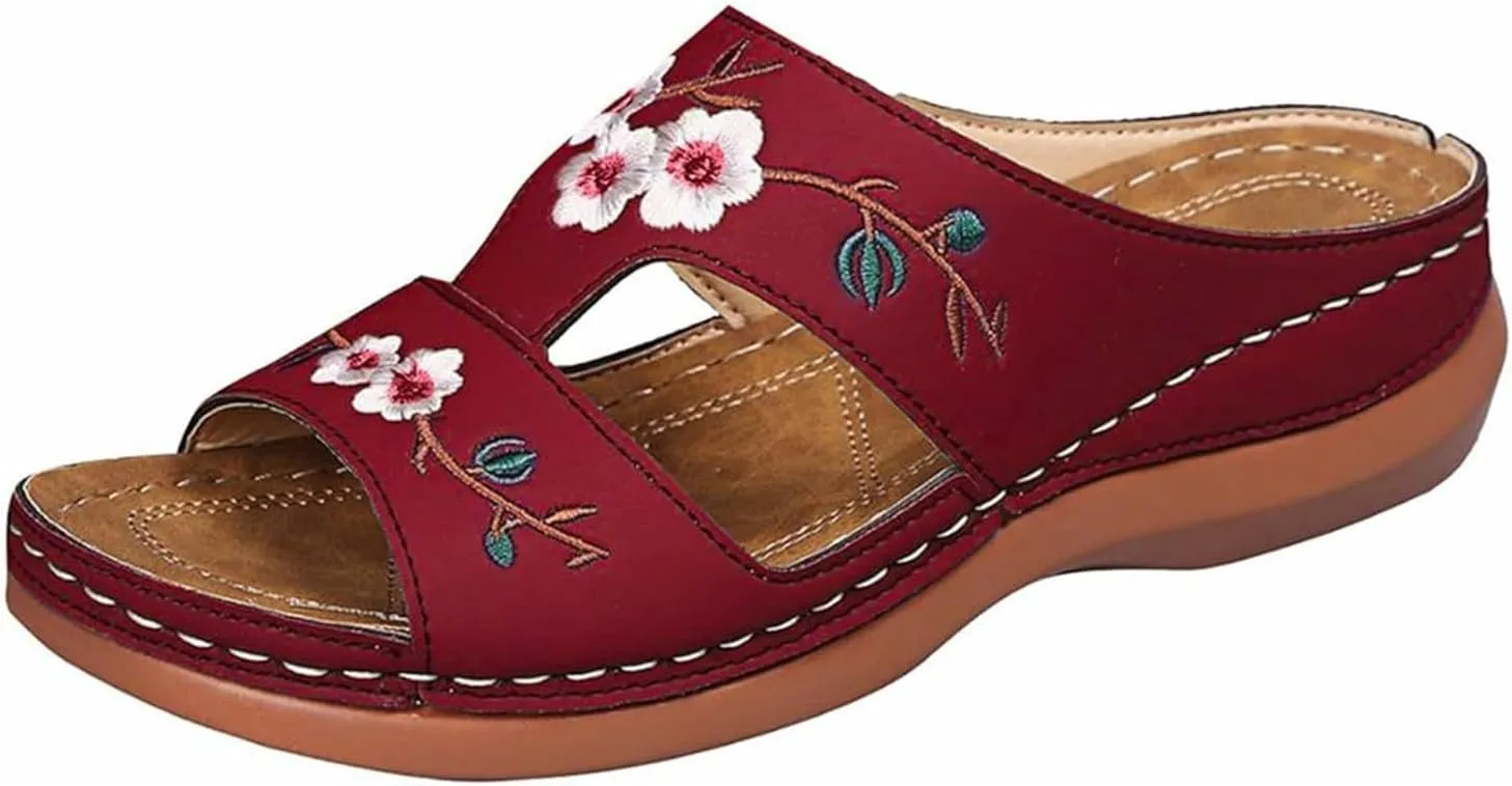 Thick Bottom Slope And Fashion Outside Wearing Open Toed Square Head Cold Drags Shoes Korean Denim Cloth High Heeled